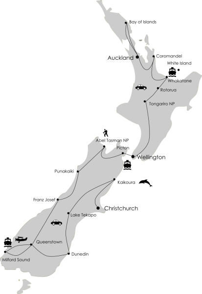 Neuseeland/Karte/Erlebnisreise-Nord-Sued/106605