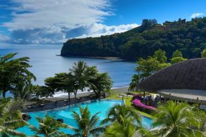 Franzoesisch-Polynesien/Tahiti/Pearl-Beach-Resort/Poollandschaft