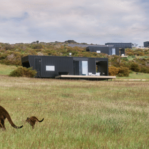Australia Tours – Australien – Kangaroo Island – Cabins and kangaroos Kopie
