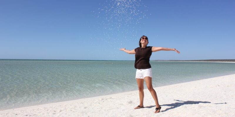Am Shell Beach in Westaustralien