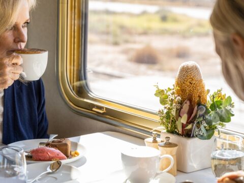 train, The Ghan, food, Outback, fire, wine